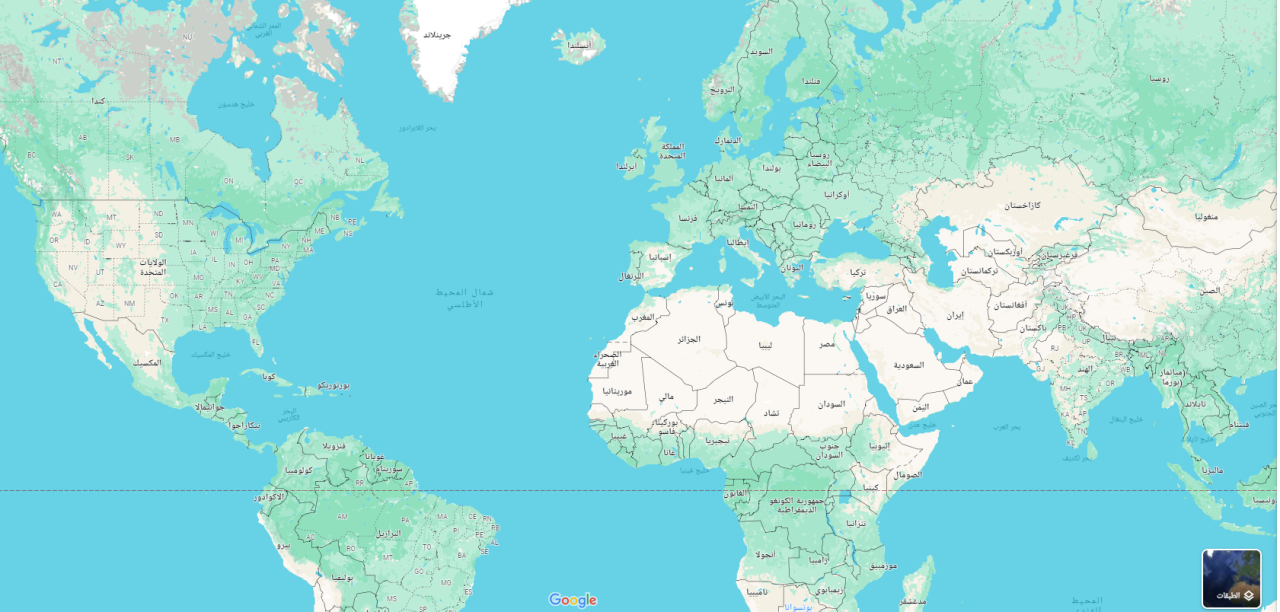 خريطة تظهر جزءا من دول العالم